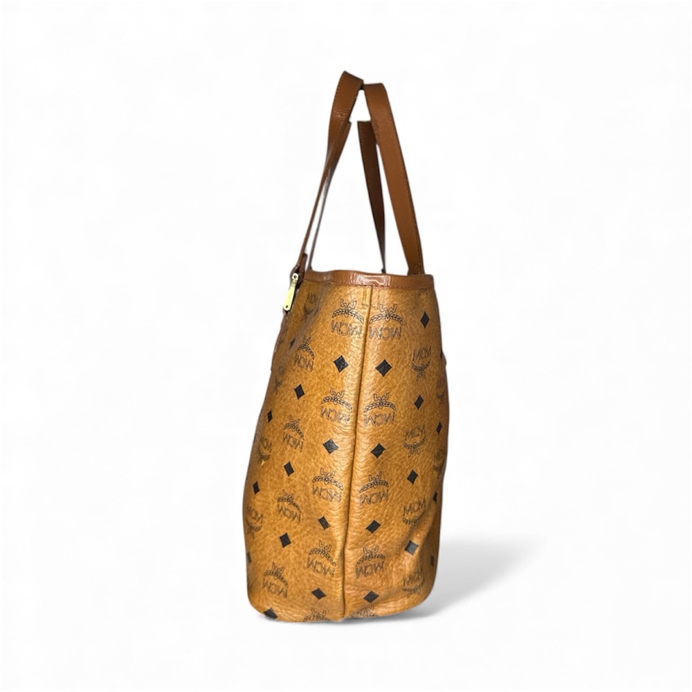 (MT45) MCM Brown and Orange Logo Tote - Picture 4 of 14